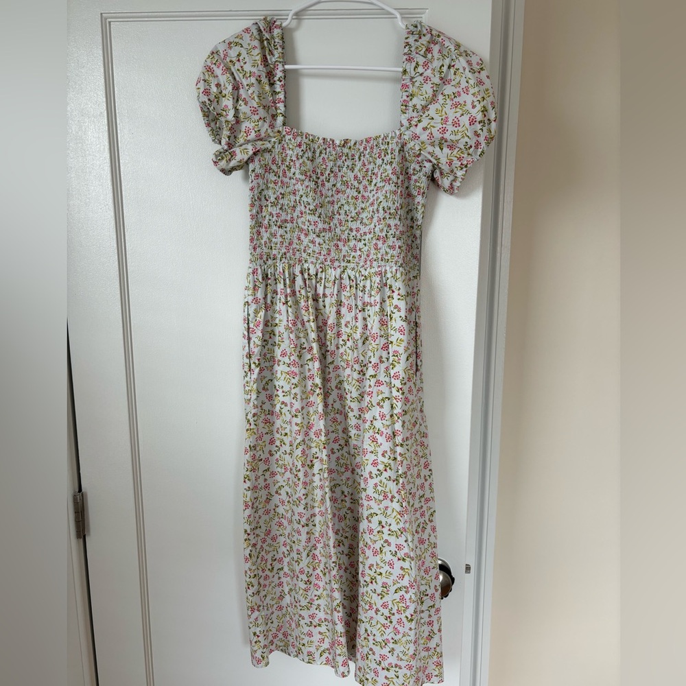 J. Crew Puff Sleeve Midi Floral Dress